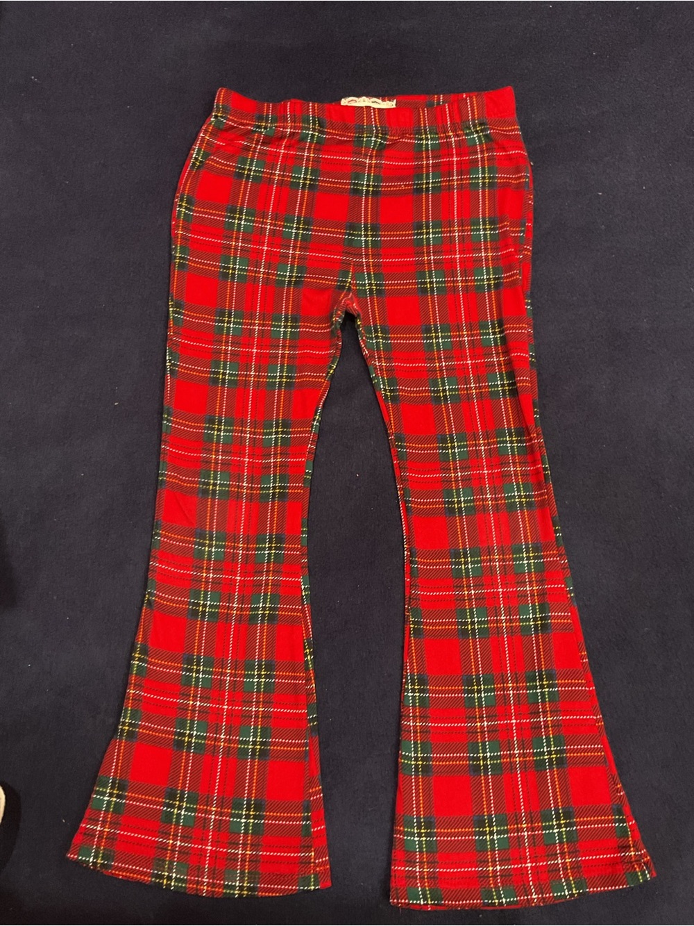 Btween Girls Red Plaid Flare Leggings Size 8